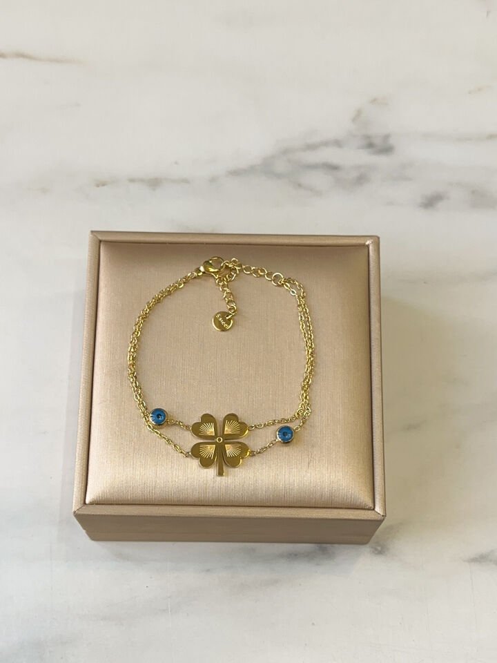 Gold Yoncalı Çelik Kadın Bileklik