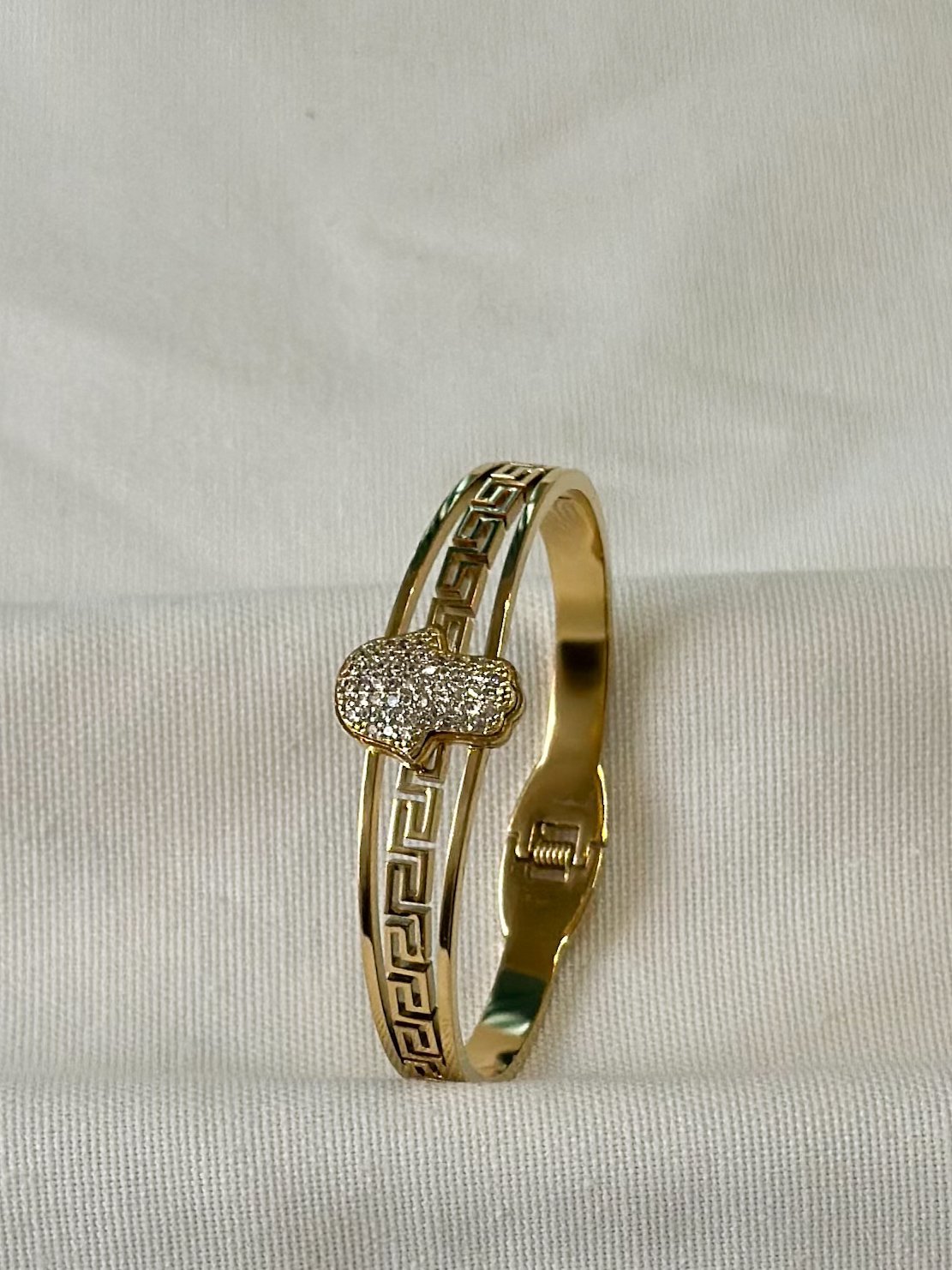 Gold Fatma Ana Eli Çelik Kelepçe Bileklik