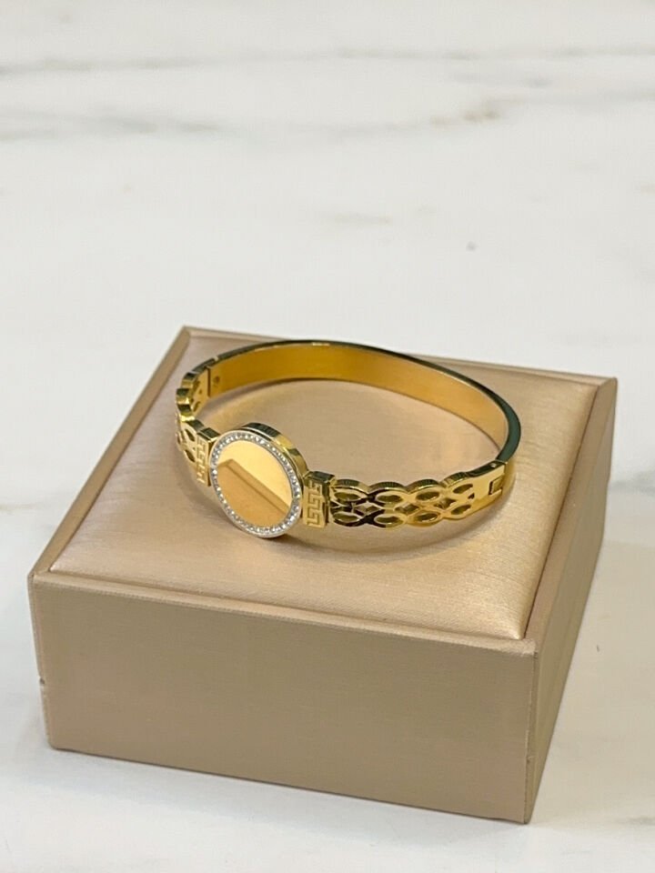 Gold Çelik Kelepçe Bileklik