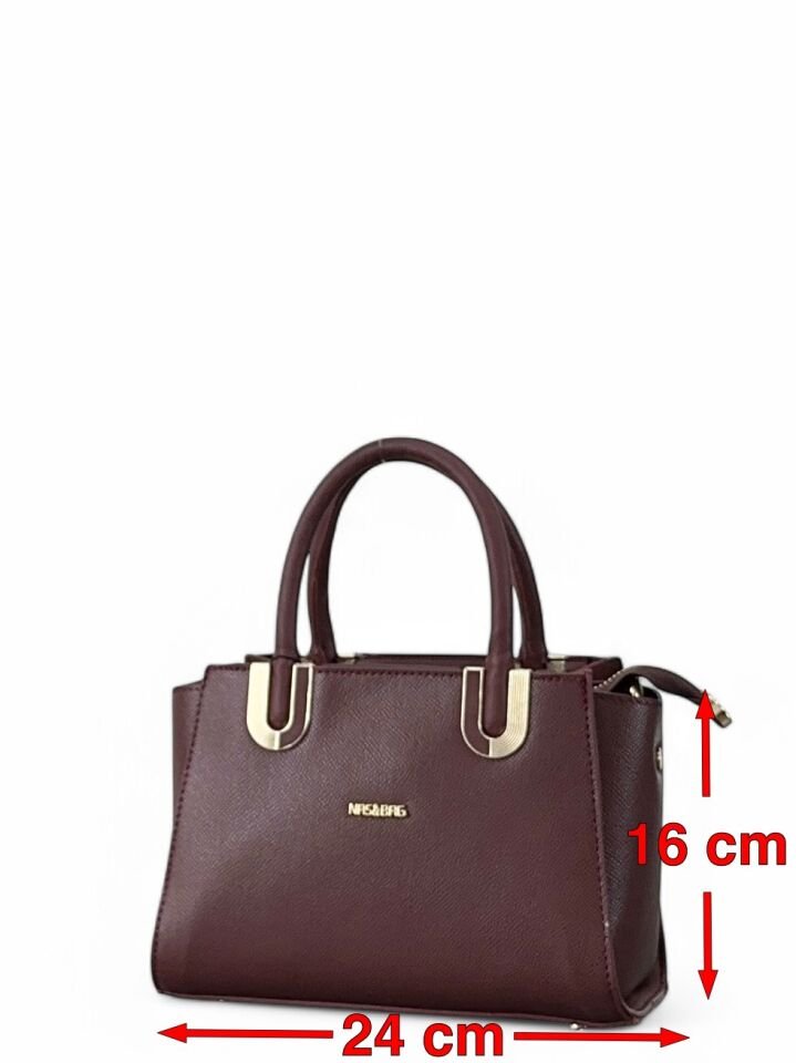Nas Bag Küçük Boy El ve Omuz Çanta Bordo