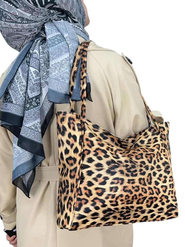 Kadın Büyük Boy Kol Çanta leopar