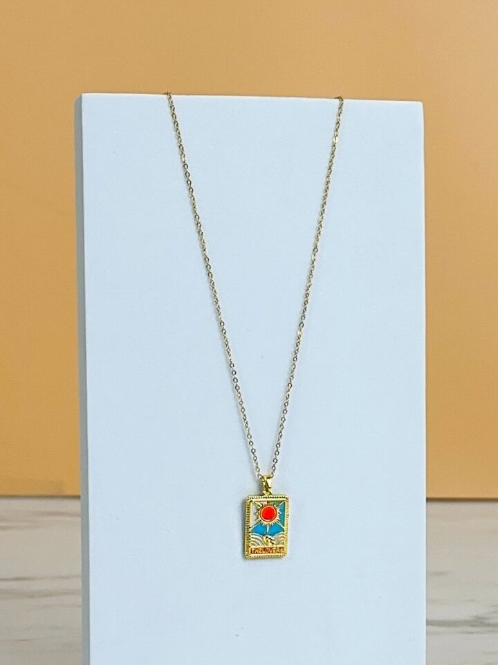 Gold Tarot Kararmaz Çelik Kadın Kolye
