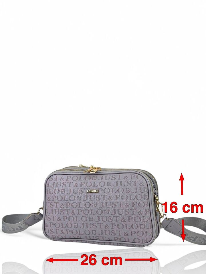 Just Polo Baskılı Çanta BASKILI GRİ