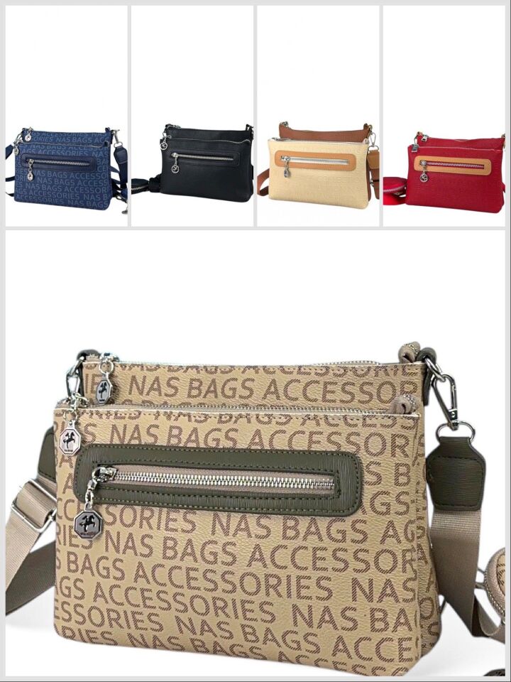 Nas Bag Baskılı Kadın Çanta Siyah