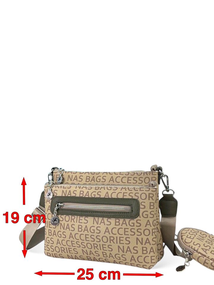 Nas Bag Baskılı Kadın Çanta Siyah
